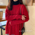 ゆるいスリムフィットの女性セーター